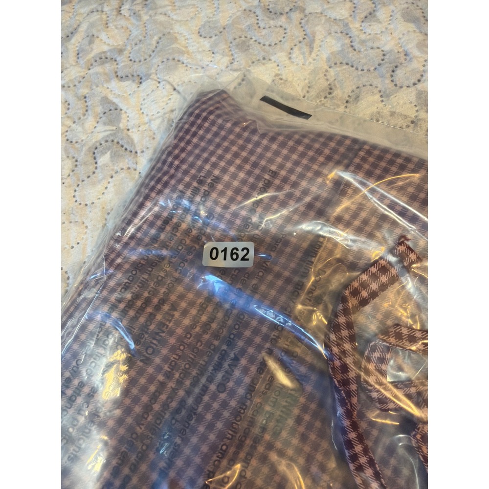 Old Navy Womens Sleeveless A-Line Mini Dress Burgundy Gingham V-Neck Large NEW - Picture 13 of 14